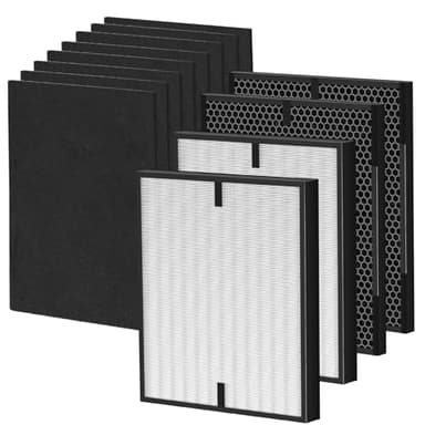 12 Pack 3000 Replacement Filters, Compatible with Air Doctor 3000, 3000M, 3000Pro Air Pur-ifier, 2 Air Filter + 2 Activated Carbon + 8 Carbon Pre-Filters