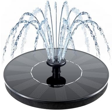Mademax Solar Bird Bath Fountains, Upgrade 1.4W Solar Fountain Pump with 6 Nozzles, Free Standing Floating Solar Powered Water Fountain Pump for Bird Bath, Garden, Pond, Pool, Outdoor