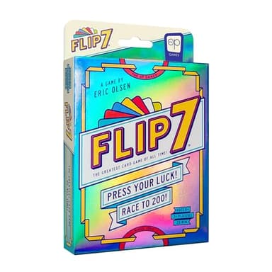 USAOPOLY Flip 7, The Ultimate Blend of Press Your Luck & Strategy, Fast-Paced Addictive Card Game,Quick to Learn & Easy to Teach,Perfect for Game Nights, 3+ Players, Ages 8 & Up, 20 Minutes Play Time