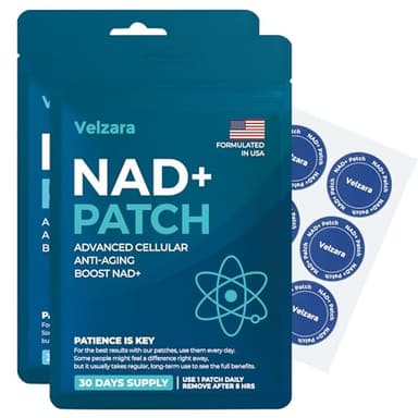 Velzara NAD+ Patches Comfortable All-Day Wear Vegan, Water-Resistant 60 Patches