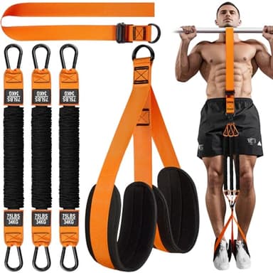 HPYGN Two Foots Pull Up Assistance Bands, Heavy Duty Resistance Band for Pull Up Bar, Adjustable Weight/Size with Fabric Feet/Knee Rest, Bands for Pull Up Assist for Strength Training, Pull Up