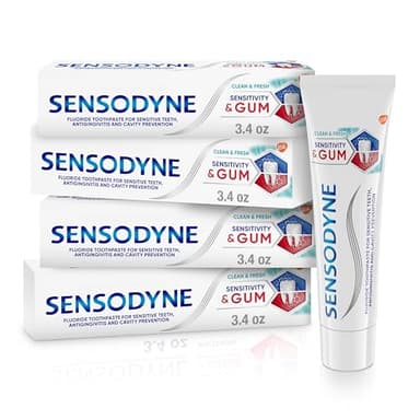 Sensodyne Sensitivity & Gum Sensitive Toothpaste for Gingivitis, Sensitive Teeth Treatment, Clean & Fresh - 3.4 oz (pack of 4)
