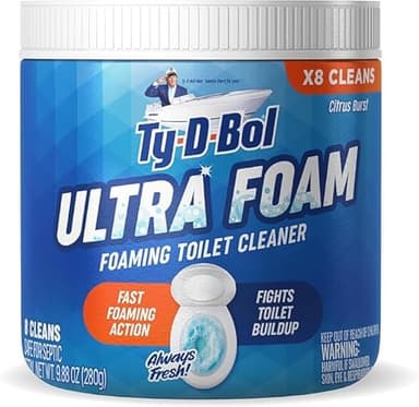 Ty-D-Bol Ultra Foam Toilet Bowl Cleaner - Provides Up to 8 Cleans - Citrus Scent - Fights Buildup and Eliminates Stains Using Immediate Foaming Action