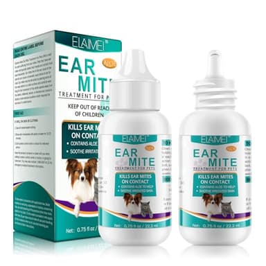 VOSIFSDIY Ear Mite Treatment for Dogs and Cats, Dog Ear Infection Treatment, Ear Mite Treatment for Dog Yeast Infection, 100% Natural Dogs Cats Ears Drops-2PCS