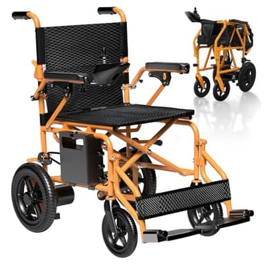 [2026 Upgrade] Hassky Electric Wheelchair for Adults Foldable, 15 Miles Range Motorized Wheelchair, All Terrain Power Wheelchairs for Seniors Supports Up to 350 lbs Orange