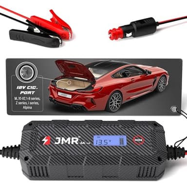 Juice My Ride BMW Battery Charger & Maintainer - 12V, 6A Smart Charger - Compatible with BMW M, X, Z, i Series, Alpina & More - Lithium, AGM, Lead Acid Batteries - Automatic 8-Step Charging Program