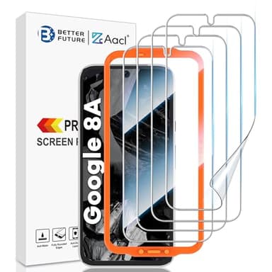 AACL 4 Pack for Google Pixel 8a Screen Protector [Not Glass] - Film for Pixel 8a Screen Protector [Fingerprint Compatible][Alignment Tool][7H Hybrid][2024]