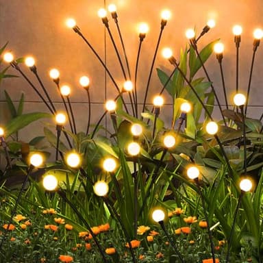 ZFNN Solar Garden Lights Outdoor, 4 Pack Firefly Swaying Lights, Waterproof Garden Decor for Yard Patio Pathway Lawn, Gardening Gifts for Women Christmas Decoration