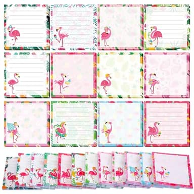 Handepo 12 Pack Flamingo Sticky Notes Bulk Small to Do List Funny Cute Animals Notepad Supplies for Office School Gifts, 600 Sheets in Total