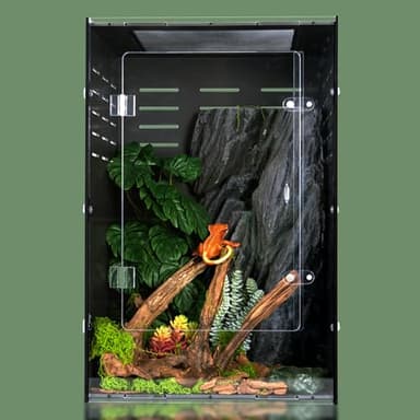 maiyuolg Reptile Tank 16x16x24 Terrarium – PVC Reptile Enclosure for Crested Gecko, Chameleon, Snake Habitat | Tree-Dwelling Cage & Snake Enclosure