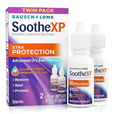 Soothe XP Eye Drops for Dry Eye Symptoms, Xtra Protection Lubricating Eye Drops, Restores Moisture, Relieves Irritation and Protects Against Tear Loss, Advanced Dry Eye Therapy, 0.5 Fl Oz (Pack of 2)