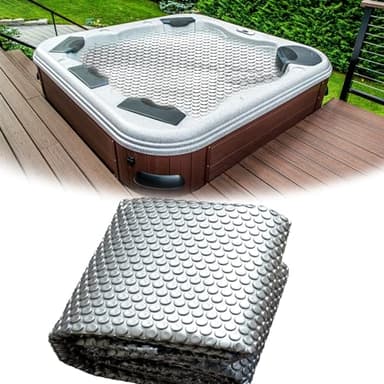 7ft x 7ft Floating Hot Tub Solar Cover 16-mil Hot Tub Thermal Insulation Blanket Bubble Spa Cover .(84x84in -Square).