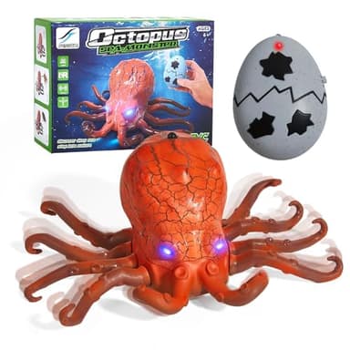 AMCHSURI Remote Control Animals Crawling RC Octopus Toy with Blue LED Eyes & Realistic Movement Crawling, Cool Gag Gifts or Birthday Gift for Boys Girls Ages 6+