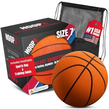 KeeKids Official Silent Basketball Size 7 (29.5") NOT Compressed | Training Guide & Carry Bag Included | Indoor Basketball for Quiet Dribbling, Apartment & Dorm Friendly | Recommended Age: 13+