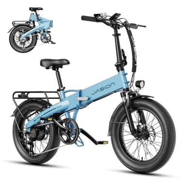 Jasion EBS Electric Bike for Adults, 1000W Peak Motor up to 23 MPH Top Speed Ebike, Aluminum 20'' Fat Tire Electric Bike Built-in 48V Removable Battery with 45 Max Miles, Folding Ebikes for Adults