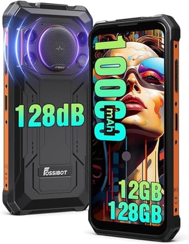 FOSSIBOT Rugged Phone 256GB, Dual-Screen Rugged Smartphone Running the Latest Android 16 Operating System, with Support for NFC, GPS and OTG