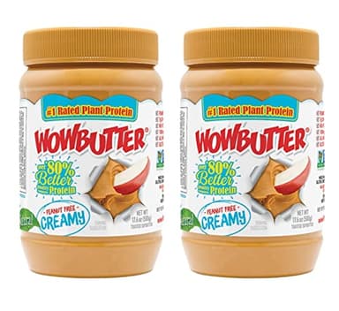 WOWBUTTER Natural Peanut Free Creamy 1.1lb Jars, 1 Count, (Pack of 2)