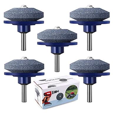 cenoz Crafts Man Lawn Mower Blade Sharpener for Any Power Hand Drill by (5 Packs Blue)