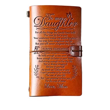 Giftrry Daughter Gift from Mom, To My Daughter Leather Journal, 140 Page Refillable Writing Journal, Christmas Birthday Gifts for Daughter from Mom, Mother Daughter Gifts for Adults Daughter