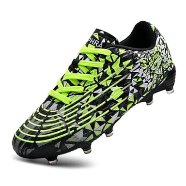 OKPHRA Kids Soccer Cleats Boys Girls Trainning Football Shoes for Little/Big Kid Outdoor Indoor Firm Ground Athletic Turf Lace up Green 35