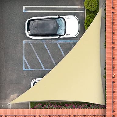 Royal Shade 14' x 14' x 19.8' Beige Right Triangle Sun Shade Sail Canopy Outdoor Patio Fabric Screen Awning RSTAPRT14 - UPF50+ 95% UV Blockage, Heavy Duty, Water & Air Permeable (We Make Custom Size)