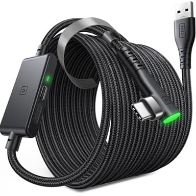 INIU Link Cable with Charging [16ft] for Meta Quest 3s Oculus Quest 3 Quest 2/Pro, Pico 4, PC VR, Steam VR, USB 3.0 High Speed Data Cable, USB C Charger Cord for VR Headset Accessories