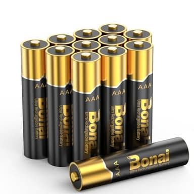 BONAI Rechargeable AAA Batteries 12 Count, Upgrade High-Performance 1100mAh High Capacity NiMH AAA Rechargeable Batteries Low Self-Discharge