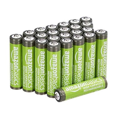 Amazon Basics 24-Pack Rechargeable AAA NiMH High-Capacity Batteries, 850 mAh, 1.2V, Low Self-Discharge, Pre-Charged, Recharge up to 500x Times