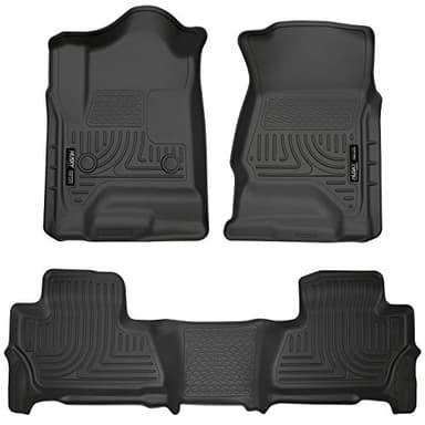 Husky Liners Weatherbeater Floor Mats | Fits 2015-2020 Chevrolet Tahoe & GMC Yukon | Front & 2nd Row, 3-pc Black - 99201