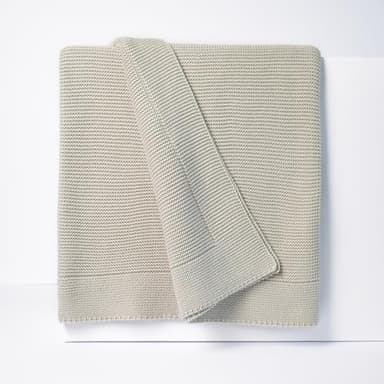 GREEN COZY 100% Cotton Knitted Throw Blanket – Oeko-TEX® Certified, Breathable & Soft, 50" x 60" – Substantial All-Season Blanket for Couch, Bed, Home Décor and Gifting - 2 lb (Silver Gray)