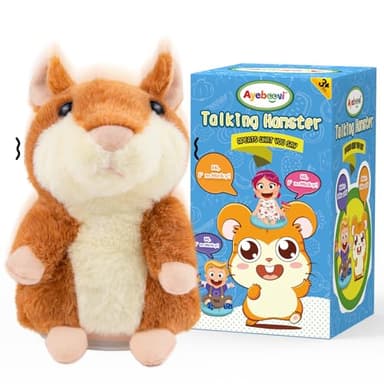Ayeboovi Toddler Toys Talking Hamster Repeats What You Say, Kids Toys for 2 3 4 5 6 7 8 Year Old Girls Boys Gift, Easter Basket Stuffers for Kid, Stuffed Animals Interactive Learning Autism Toy