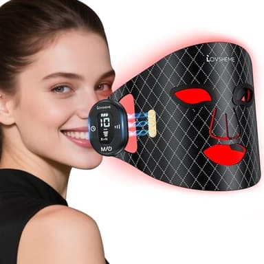 Lovsheme Red Light Therapy for Face – Wireless Red Light Therapy Mask LED Face Mask Light Therapy with 320 LEDs, 3 Modes, Skin Rejuvenation, Anti-Aging Skincare Ideal Beauty Gift for Women & Men