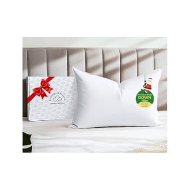 PlushHavenCloud White Goose Down Pillow - Luxury Hotel Bed Pillow with 100% Natural 1000+ Fill Power Goose Feather Down Pillow for Sleeping, 700TC Cotton Shell, Queen Size- Medium, 1 Pack