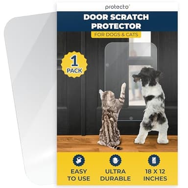 PROTECTO 18x12 Door Protector from Dog Scratching – Cat & Dog Scratch Guard for Indoor/Outdoor Use Easy Install on Doors, Walls, Glass & Screens