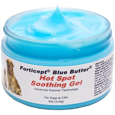 Forticept Blue Butter – Hot Spot Treatment for Dogs Cats | Dog Cat Wound Care | Skin Yeast Infections, Ringworm, Cuts, Rashes, First Aid Veterinary Strength Anti Itch Cream 4oz