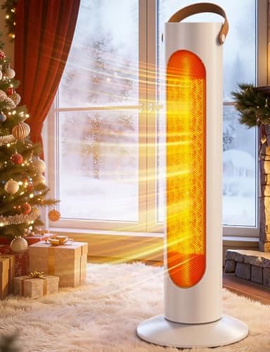 HETRAROOT Outdoor Heaters for Patio w/4 Modes, 350Sq.ft 1S Heating, 1500W PTC Ceramic Electric Patio Heater for Outdoor Use, Overheating & Tip-Over Protection, Space Heaters for Indoor Use Large Room