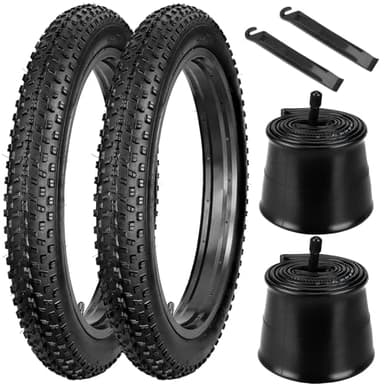 20x3.0 E-Bike Fat Tire Replacement Tires for E-Bike and MTB,All-Terrain High-Density Bike Tires with Inner Tubes and Tire Levers for Urban Street and Trail Riding