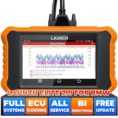 LAUNCH Creader Elite V2.0 for BMW OBD2 Scanner, 2026 Full Systems Bi-Directional Scan Tool, All Reset Services, ECU Code, Battery Registration Tool for BMW Mini RR, Lifetime Free Update, Auto VIN