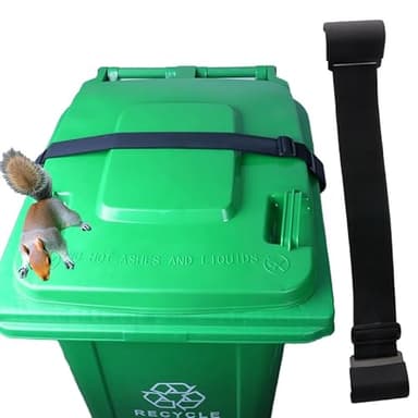 1PCS Trash Can Locks for Animals - Bear Proof Trash Can Lid Lock with Adjustable Strap for 28-100 Gallon Bin, Double Claw Design to Secure Garbage Can Lid, Keep Raccoons Out of Your Trash(Deep Black)