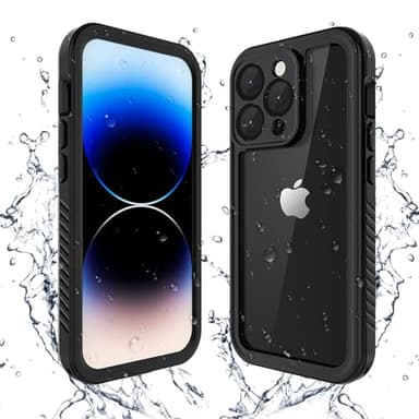 Lanenas for iPhone 14 Pro Max Case, 14 Pro Max Waterproof Case with Built-in Screen Protector, Full Body Heavy Duty Phone Case Dustproof Shockproof Case Cover for iPhone 14 Pro Max 6.7inch Black