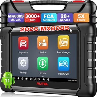 Autel Scanner MaxiCheck MX808S, 2026 US Ver. of MaxiCOM MK808S/ MK808Z, Bidirectional 11OS as MX900 MK900 MK900BT, 3000+ Active Test, 28+ Service, OE All System OBD2 Diagnostic Tool, FCA Autoauth