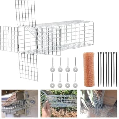 One Way Squirrel Door Excluder, Humane Squirrel Trap, 11 × 3 × 3 inch Rodents Excluder, Includes Full Installation Kit with Screws, Pressure Plate, Cable tie & Copper mesh, One Way Traps