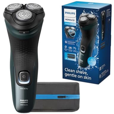 Philips Norelco Shaver 2600 Series, Wet and Dry Electric Shaver, Pop-up Trimmer, P-Cap, Travel Pouch, Dark Forest Green, Model X3052/91