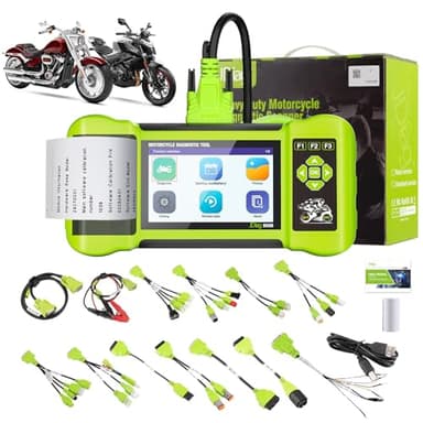 Motorcycle Scanner Diagnostic Tool, Battery Tester for Motorbike with Printer, Motorcycle Check Engine Code Reader, Read/Clear Fault Code, M300