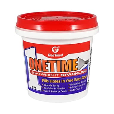 Red Devil 0542 ONETIME Lightweight Spackle Wall Repair, Spackling for Holes Drywall, 1/2 Pint, White, 8 Ounce, Made in USA