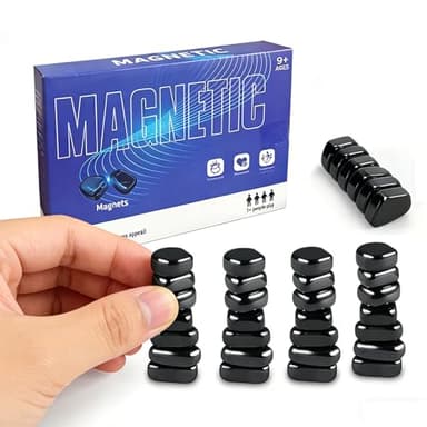 Magnet Game with 32 Stones, Magnetic Chess Game with String, for Family & Party & Travel & Camping, Puzzle Strategy Games