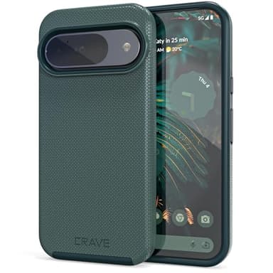 Crave for Google Pixel 9 Case and Pixel 9 Pro Case, Shockproof Protection Dual Layer Cover (6.3 inch) - Forest Green