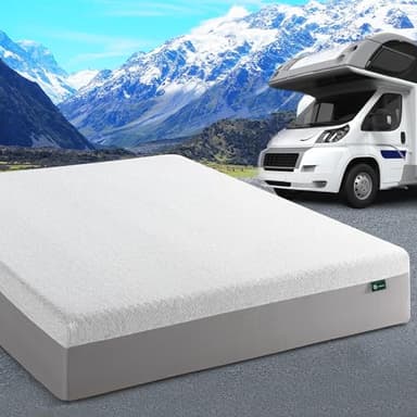 Zinus 10 Inch Ultima RV Memory Foam Mattress [New Version], Short Queen, Fiberglass Free, Medium Firm Feel, Breathable Memory Foam, Certified Safe Foams & Fabric, Mattress in A Box