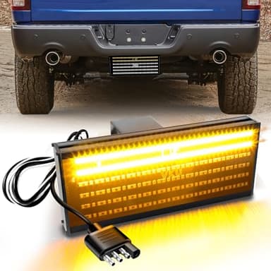 VKU Hitch Cover with LED Light, 6 Rows and 216 pcs LED Chips 6 Mode of Full Lighting Universal Fit 2" Receiver for Towing Truck Chevy (Chevrolet), Ford, GMC, Dodge RAM, Jeep, ATV SUV Van SUV