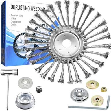 IRmm 10 Inch Unbreakable Wired Trimmer Blade for Weed Eater, Steel Wire Rotary Brush Cutter Trimmer Head, Weed Eater Head for Moss Grass Rust Removal, Paving Stone, Pavement Joints or Driveway